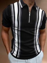 Load image into Gallery viewer, New Summer High Quality Men Polo Shirts High Street Print Casual Short Sleeve Mens Shirts Turn-Down Collar Zipper Polo Shirt Men - Larry&#39;s Anything Goes