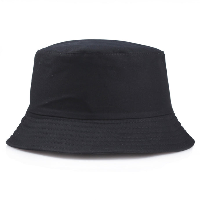 Solid Color Black Foldable Bucket Hat Beach Sun Hat Street Headwear Fisherman Outdoor White Cap Men and Woman Hat - Larry's Anything Goes