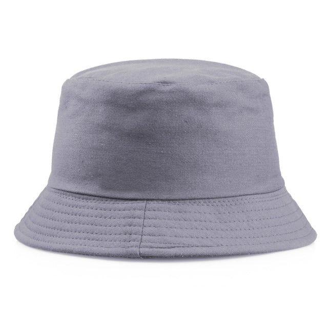 Solid Color Black Foldable Bucket Hat Beach Sun Hat Street Headwear Fisherman Outdoor White Cap Men and Woman Hat - Larry's Anything Goes