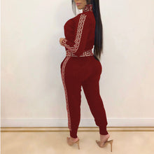 Load image into Gallery viewer, 2021 Tracksuits Women Elegant Two-Pieces Suit Sets Female Stylish Plus Size Greek Fret Print Coat &amp; Pant Zip Sets Joggers Women - Larry&#39;s Anything Goes