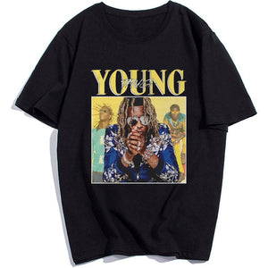 Young Thug Rapper Funny Print Men T-Shirt Top Graphic Simple Style Tshirt Hip hop T Shirts Harajuku Clothing Summer streetwear - Larry's Anything Goes