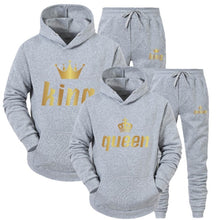 Load image into Gallery viewer, 2022 Fashion Couple Sportwear Set KING or QUEEN Printed Hooded Suits 2PCS Set Hoodie and Pants S-4XL - Larry&#39;s Anything Goes