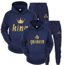 Load image into Gallery viewer, 2022 Fashion Couple Sportwear Set KING or QUEEN Printed Hooded Suits 2PCS Set Hoodie and Pants S-4XL - Larry&#39;s Anything Goes