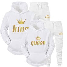 Load image into Gallery viewer, 2022 Fashion Couple Sportwear Set KING or QUEEN Printed Hooded Suits 2PCS Set Hoodie and Pants S-4XL - Larry&#39;s Anything Goes