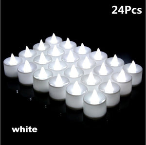 12/24/48pcs Flameless LED Tealight Tea Candles Wedding Light Romantic Candles Lights for  Birthday Party Wedding Decorations - Larry's Anything Goes