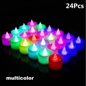 12/24/48pcs Flameless LED Tealight Tea Candles Wedding Light Romantic Candles Lights for  Birthday Party Wedding Decorations - Larry's Anything Goes