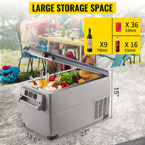 VEVOR Mini Car Refrigerator Fridge Freezer 12V/24V DC 110-240V AC Portable Cooler 20L-55L for Camping Picnic Boating Caravan Bar