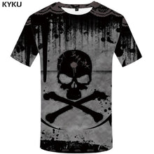 Load image into Gallery viewer, KYKU Skull T Shirt Men Devil Tshirt Punk Rock Clothes 3d T-shirt Hip Hop Tee Casual Cool Mens Clothing 2018 New Summer Top Homme - Larry&#39;s Anything Goes