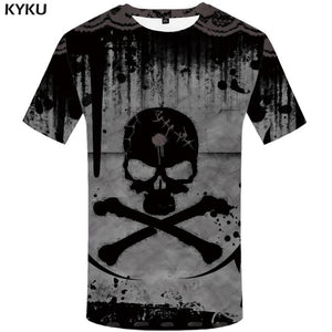 KYKU Skull T Shirt Men Devil Tshirt Punk Rock Clothes 3d T-shirt Hip Hop Tee Casual Cool Mens Clothing 2018 New Summer Top Homme - Larry's Anything Goes