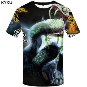 KYKU Skull T Shirt Men Devil Tshirt Punk Rock Clothes 3d T-shirt Hip Hop Tee Casual Cool Mens Clothing 2018 New Summer Top Homme - Larry's Anything Goes