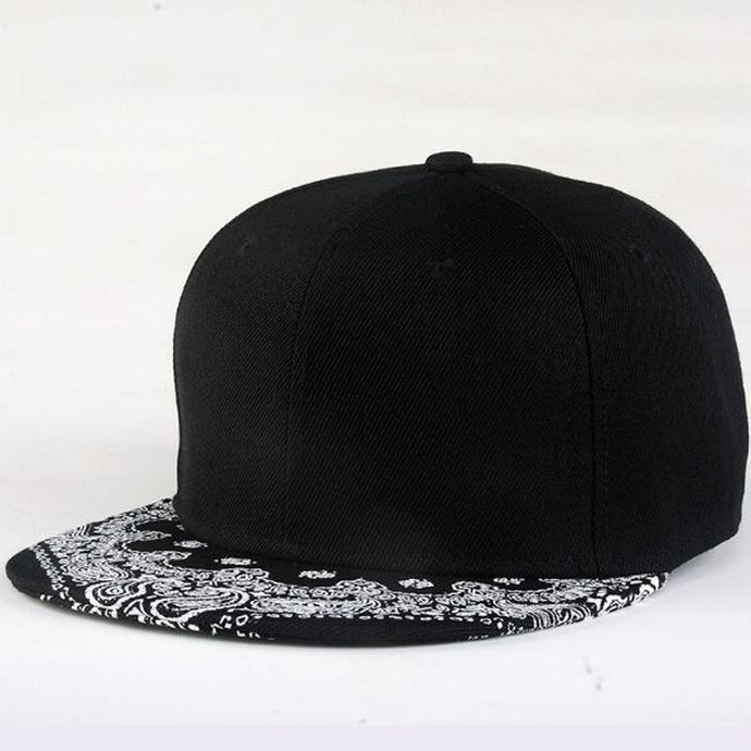 Europe America Cashew Flower Print Hip-hop Cap Spring Summer Brand Sbapback Flat Brim Hat For Men Peaked Cap Casquette - Larry's Anything Goes