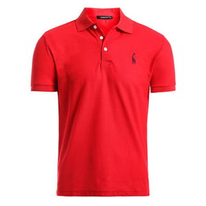GustOmerD New Man Polo Shirt Mens Casual Deer Embroidery Cotton Polo shirt Men Short Sleeve High Quantity polo men - Larry's Anything Goes