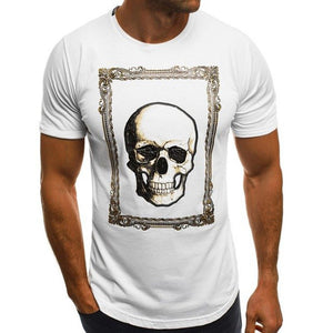 Men's Summer New Style Fashion Skull Cotton Printed T-Shirt Blouse Top - Larry's Anything Goes