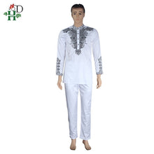 Load image into Gallery viewer, Dashiki mens top pant set 2 pieces outfit set African men clothes 2019 riche african clothing for men dashiki shirt with trouser - Larry&#39;s Anything Goes