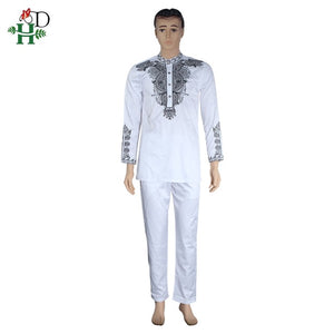 Dashiki mens top pant set 2 pieces outfit set African men clothes 2019 riche african clothing for men dashiki shirt with trouser - Larry's Anything Goes