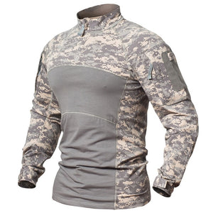 ReFire Gear Tactical Combat Shirt Men Cotton Military Uniform Camouflage T Shirt Multicam US Army Clothes Camo Long Sleeve Shirt - Larry's Anything Goes