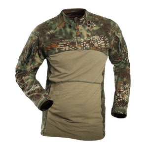 ReFire Gear Tactical Combat Shirt Men Cotton Military Uniform Camouflage T Shirt Multicam US Army Clothes Camo Long Sleeve Shirt - Larry's Anything Goes