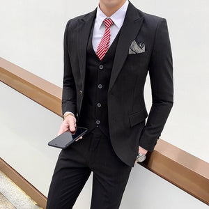 custom Spring suit suit suit, men's Plaid leisure suit, men's suit, three suits, wedding dress, groomsman business - Larry's Anything Goes