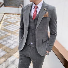 Load image into Gallery viewer, custom Spring suit suit suit, men&#39;s Plaid leisure suit, men&#39;s suit, three suits, wedding dress, groomsman business - Larry&#39;s Anything Goes