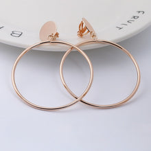 Load image into Gallery viewer, Simple Fashion Gold Silver Plated Geometric Big Round No Pierced Clip Earring for No Ear Hole Women Big Hollow Ear Clips Jewelry - Larry&#39;s Anything Goes