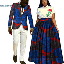 Load image into Gallery viewer, Lover Couples Clothes African Print Tutu Skirts for Women Bazin Riche Mens Jacket Blazer 2 Pieces African Style Clothing WYQ204 - Larry&#39;s Anything Goes