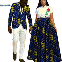Load image into Gallery viewer, Lover Couples Clothes African Print Tutu Skirts for Women Bazin Riche Mens Jacket Blazer 2 Pieces African Style Clothing WYQ204 - Larry&#39;s Anything Goes
