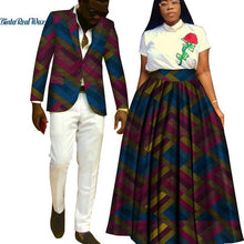 Load image into Gallery viewer, Lover Couples Clothes African Print Tutu Skirts for Women Bazin Riche Mens Jacket Blazer 2 Pieces African Style Clothing WYQ204 - Larry&#39;s Anything Goes