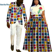 Load image into Gallery viewer, Lover Couples Clothes African Print Tutu Skirts for Women Bazin Riche Mens Jacket Blazer 2 Pieces African Style Clothing WYQ204 - Larry&#39;s Anything Goes