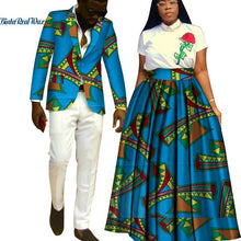 Load image into Gallery viewer, Lover Couples Clothes African Print Tutu Skirts for Women Bazin Riche Mens Jacket Blazer 2 Pieces African Style Clothing WYQ204 - Larry&#39;s Anything Goes