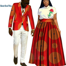 Load image into Gallery viewer, Lover Couples Clothes African Print Tutu Skirts for Women Bazin Riche Mens Jacket Blazer 2 Pieces African Style Clothing WYQ204 - Larry&#39;s Anything Goes